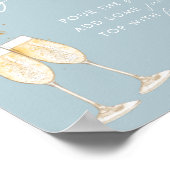 Boho Brautparty Mimosa Bar Sign | Dusty Blue Poster (Ecke)