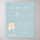 Boho Brautparty Mimosa Bar Sign | Dusty Blue Poster (Vorne)