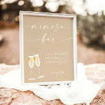 Boho Brautparty Mimosa Bar Sign Poster<br><div class="desc">Dieses Mimosa Bar Sign ist mit einer wunderbar modernen minimalistischen Kalligraphie ausgestattet - ideal,  um sich an der Dusche oder an der Whirlpoolstation zu präsentieren! Text- und Hintergrundfarben sind vollständig editierbar —> klicken Sie auf die Schaltfläche "Weitere Anpassungen",  um sie zu bearbeiten!</div>