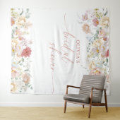 Boho Brautparty Modernes FloralBackdrop Tapestatio Wandteppich (Beispiel (Horizontal))