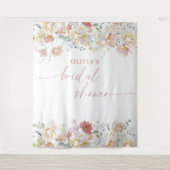 Boho Brautparty Modernes FloralBackdrop Tapestatio Wandteppich (Vorderseite)