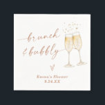 Boho Brautparty Napkins | Brunch & Bubbly Serviette<br><div class="desc">Diese Cocktails von Napkins sind mit handbemalten Champagnerflöten ausgestattet und eignen sich hervorragend,  um den Cocktail,  das Essen oder den Desserttisch Ihrer Veranstaltung zu würdigen! Editieren Sie die meisten Texte,  Textfarben und Hintergrundfarben einfach nach Ihrem Stil und Ihrer Veranstaltung!</div>