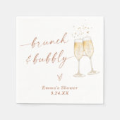 Boho Brautparty Napkins | Brunch & Bubbly Serviette (Vorderseite)