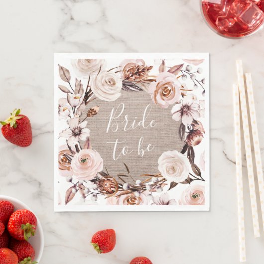 Boho Brautparty Napkins Burlap Brie zu sein Serviette (Beispiel)