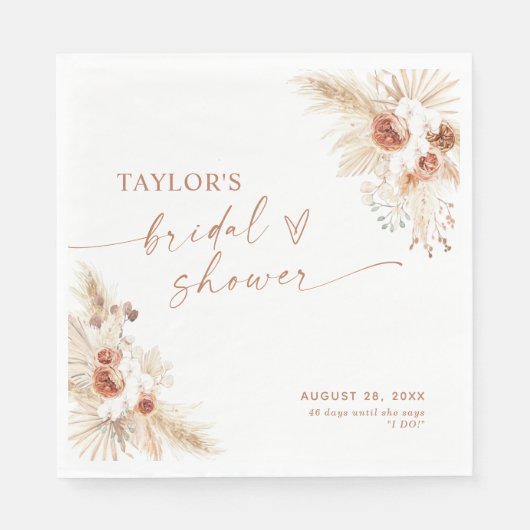 Boho Brautparty Paper Napkin Serviette (Vorderseite)