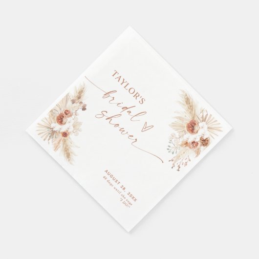 Boho Brautparty Paper Napkin Serviette (Ecke)