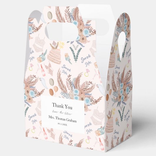 Boho Brautparty Pattern Brautparty Geschenkschachtel (Geöffnet)