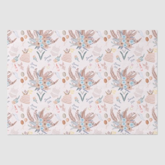 Boho Brautparty Pattern Seidenpapier (Vorderseite)