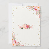 Boho Brautparty Pink Gold Floral Dreamcatcher Einladung (Rückseite)