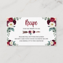 Boho Brautparty Rezept Packungskarte Begleitkarte