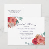 Boho Brautparty rote Rose Postkarte (Vorne/Hinten)