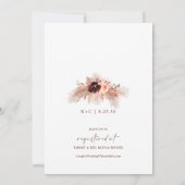 Boho Brautparty Rust Pampas Grass Rose Einladung (Rückseite)