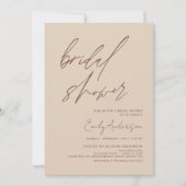 Boho Brautparty Script Minimalistisch Terracotta Einladung (Vorderseite)