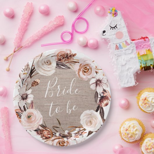 Boho Brautparty Teller Burlap Bridge zu sein (Party)