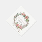 BOHO Brautparty Twig Branch Foliage Rose Serviette (Ecke)