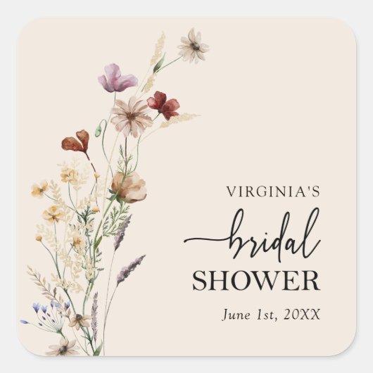 Boho Brautparty Umschlag Aufkleber (Vorderseite)