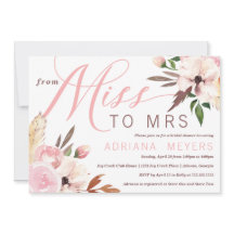 Boho Brautparty, Watercolor Floral, Miss an Mrs.