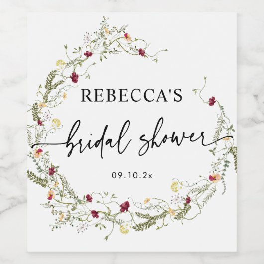 Boho Brautparty Weinetikett (Einzelnes Label)