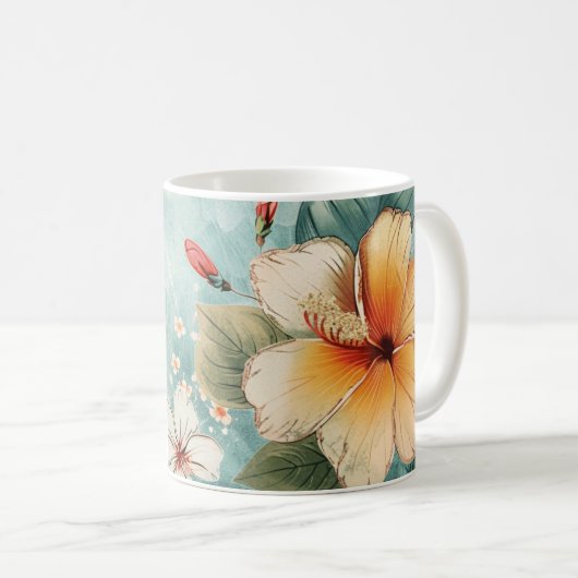 Boho Breezy Tropical Flower Kaffeetasse (VorderseiteRechts)
