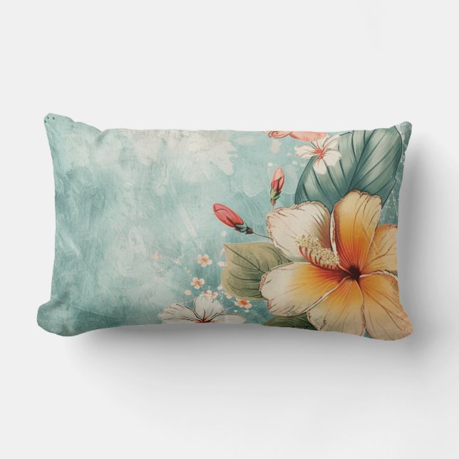 Boho Breezy Tropical Flower Lendenkissen (Vorderseite)