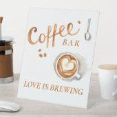 Boho Bridal Brunch - Kaffee Bar Pedestal Schild (In Situ)