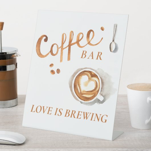 Boho Bridal Brunch - Kaffee Bar Pedestal Schild (In Situ)