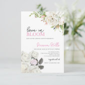 Boho Bridal Dusche Einladung Liebe ist in Bloom (Stehend Vorderseite)