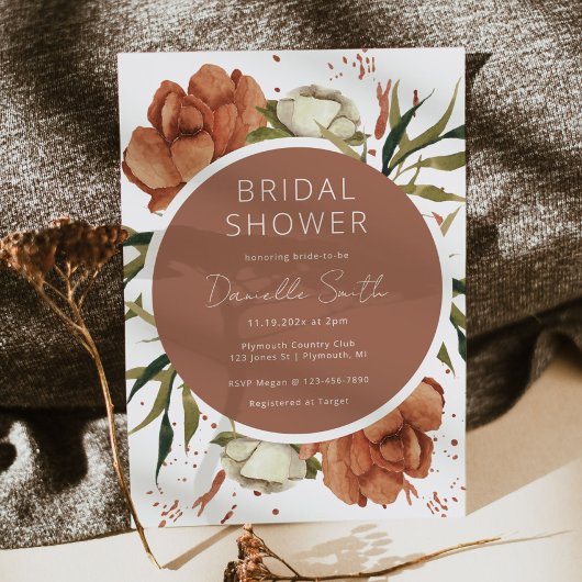 Boho Bridal Dusche Einladung mit Wüste Florals