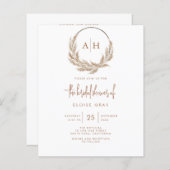 Boho Bridal Duwer Einladung (Vorne/Hinten)