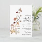 Boho Bridal Duwer Einladung (Stehend Vorderseite)