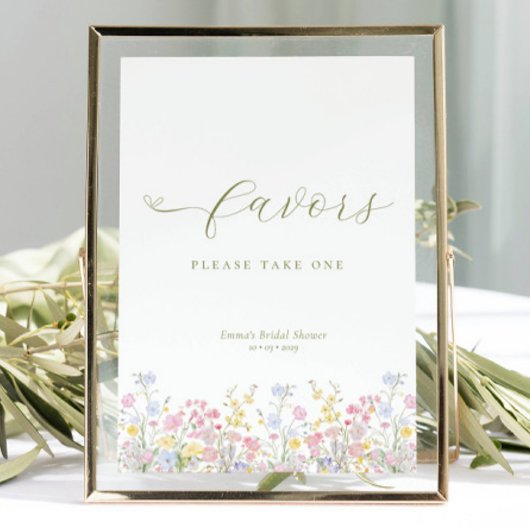 Boho Bridal Shower Favors Tabletop Sign Poster