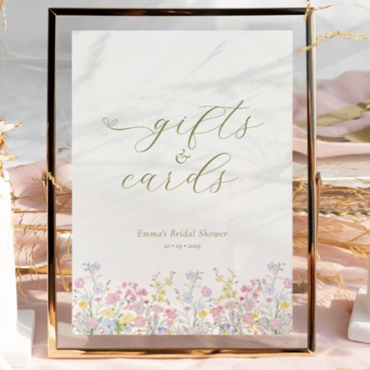 Boho Bridal Shower Gifts Cards Tabletop Sign Poster