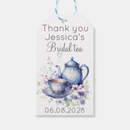 Boho Bridal Tea Blue Floral Vintages Brautparty Geschenkanhänger