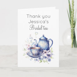 Boho Bridal Tea Blue Floral Vintages Brautparty Karte