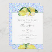 Boho Bridal Tee Party Gelbe Zitronen Dusche Einladung (Vorne/Hinten)