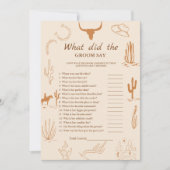Boho Bride & Groom trivia Brautparty Card Ankündigung (Vorderseite)