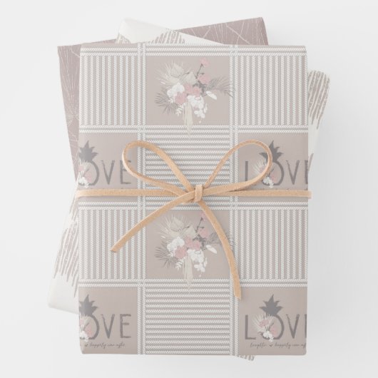 Boho Bride-Set B, Tropical Romance Gift Wrap Geschenkpapier Set (Beispiel)