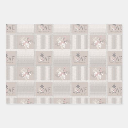 Boho Bride-Set B, Tropical Romance Gift Wrap Geschenkpapier Set (Vorderseite)