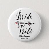 Boho Bride Stamm mit Arrow Personalisiert Button (Vorderseite)