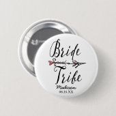 Boho Bride Stamm mit Arrow Personalisiert Button (Vorne & Hinten)
