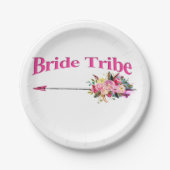 Boho Bride Tribe Pappteller (Vorderseite)