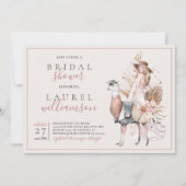 Boho Bride und Formal Llama Brautparty Einladung (Vorderseite)