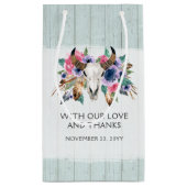 Boho Bridesmaid Geschenk florale Kuh Skull Favor B Kleine Geschenktüte (Rückseite)