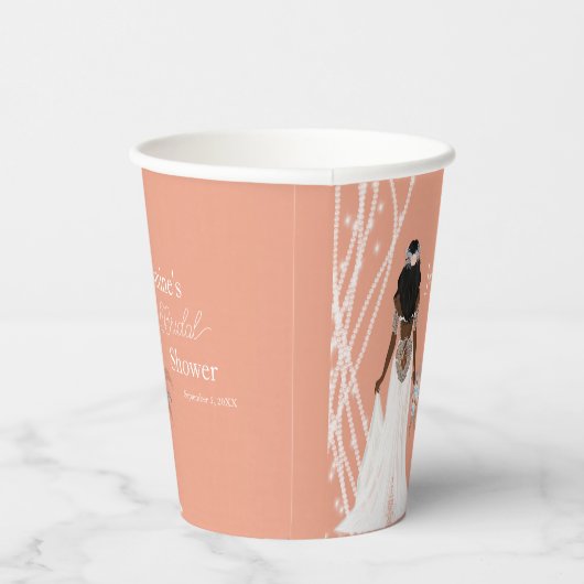 Boho Bridge mit Perlen und Blume Brautparty Pappbecher (Rechts)