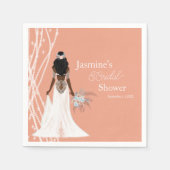 Boho Bridge mit Perlen und Blume Brautparty Serviette (Vorderseite)