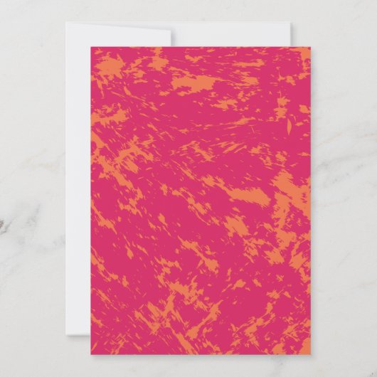 Boho Bright Abstrakt Künstlerisch Rosa Orange Mode Einladung (Rückseite)