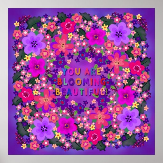Boho Bright Big Beautiful Blume Poster (Vorne)