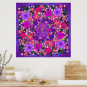 Boho Bright Big Beautiful Blume Poster (Küche)