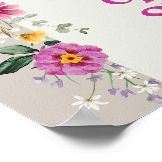 Boho Bright Blume Brautparty Willkommen Poster (Ecke)