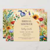 Boho Bright Blume Bridal Dusche Einladung (Vorne/Hinten)
